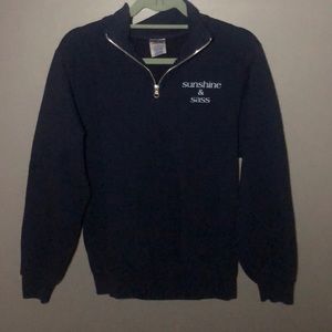 women’s navel blue cheerleader quarter zip